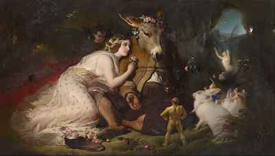 Edwin_Landseer_-_Scene_from_A_Midsummer_Night’s_Dream._Titania_and_Bottom_-wikimedia