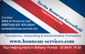 Business-card contact details for Bonneau Services